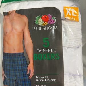 Fruit of the Loom White Tag-Free Boxers - 5 Pack